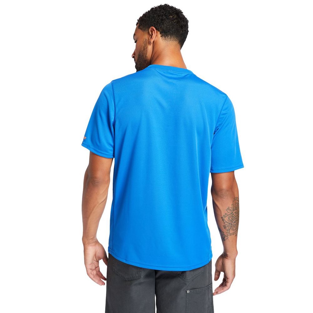 Timberland Mens T-Shirts PRO® Wicking Good Short-Sleeve - Blue - India US5481793